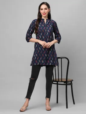 Navy Abstract Printed Tunic