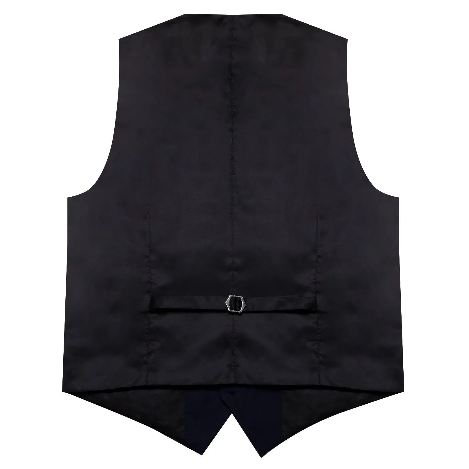 Navy Blue Solid Silk Men's Classic Vest with Two Pockets