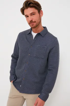 Navy Heather Oatmeal Corbet Quilted Overshirt