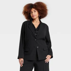 New - Ava & Viv Women's Plus Button Up Blazer Jacket