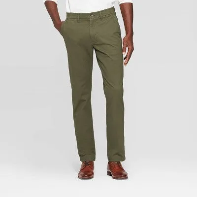 New - Men's Every Wear Athletic Fit Chino Pants - Goodfellow & Co Paris Green 36x34