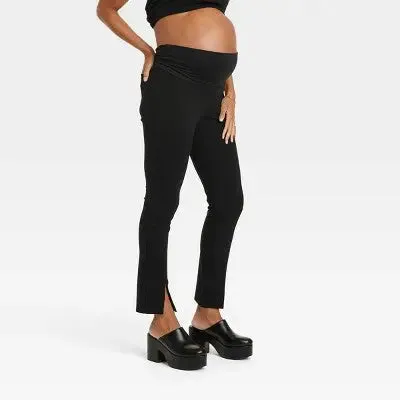 New - Over Belly Split Front Ponte Maternity Pants - Isabel Maternity by Ingrid & Isabel