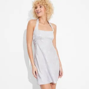 New - Women's Satin Jacquard Mini Dress - Wild Fable