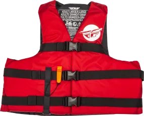 NYLON FLOTATION VEST RED/WHITE LG/XL