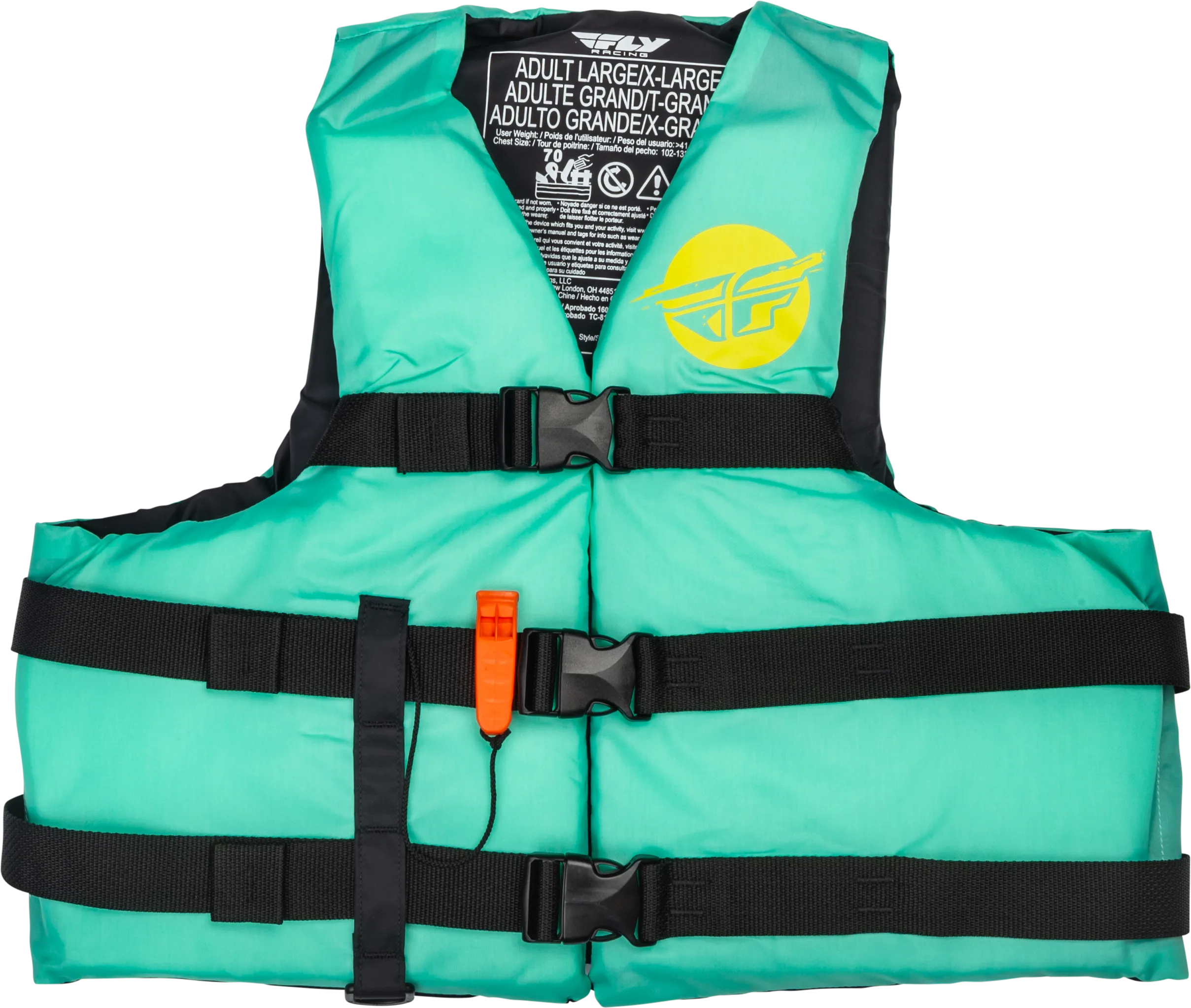 NYLON FLOTATION VEST SEAFOAM GREEN/YELLOW SM/MD