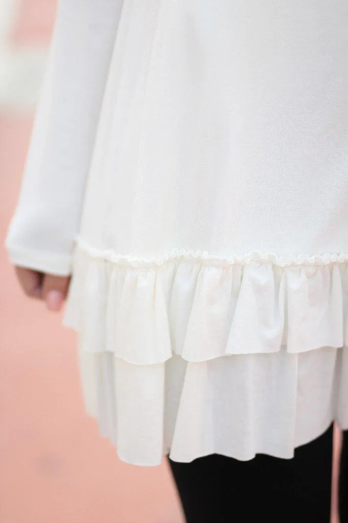 Off White Ruffled Tunic