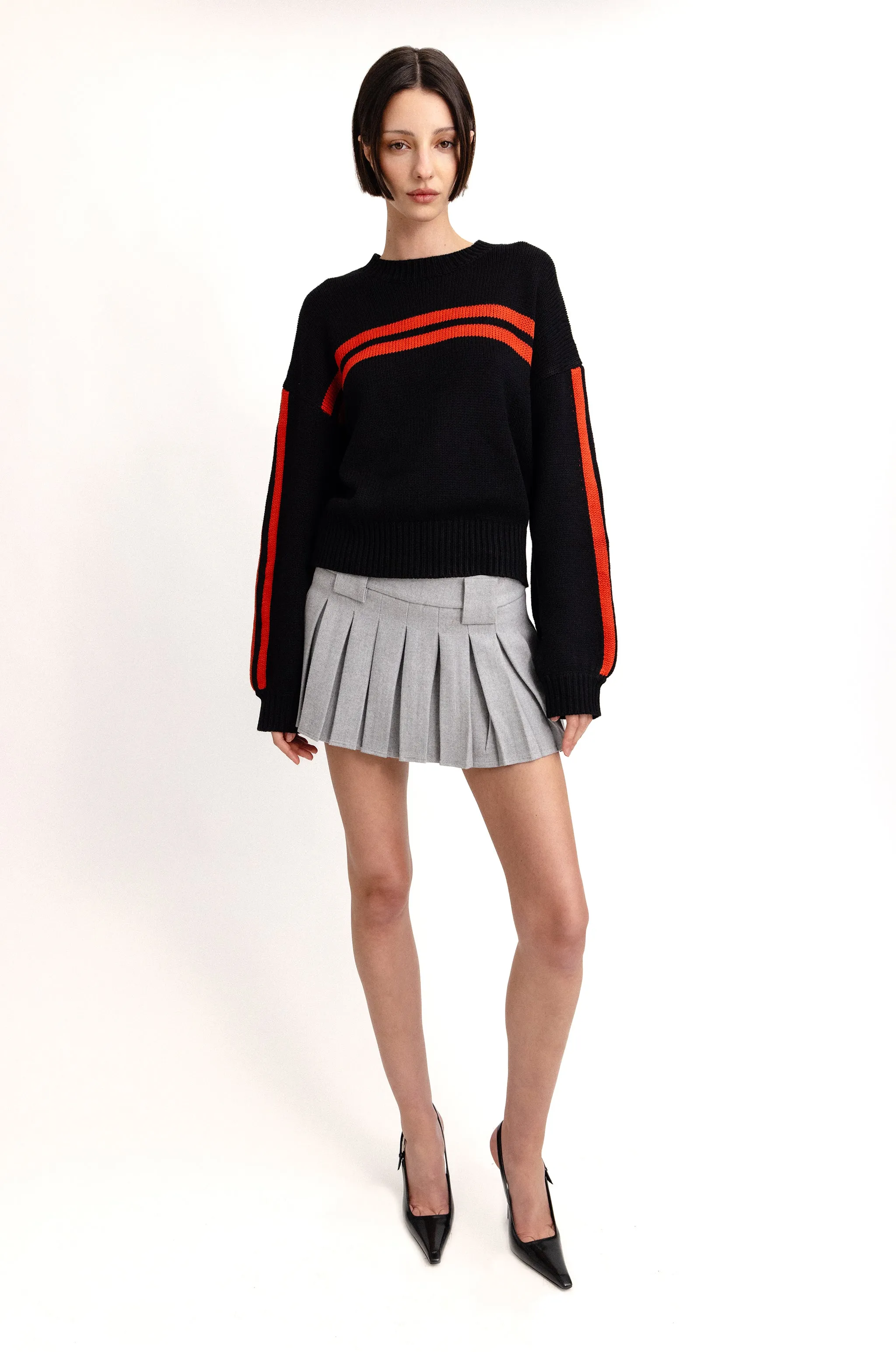 Olivia Sweater | Black / Red