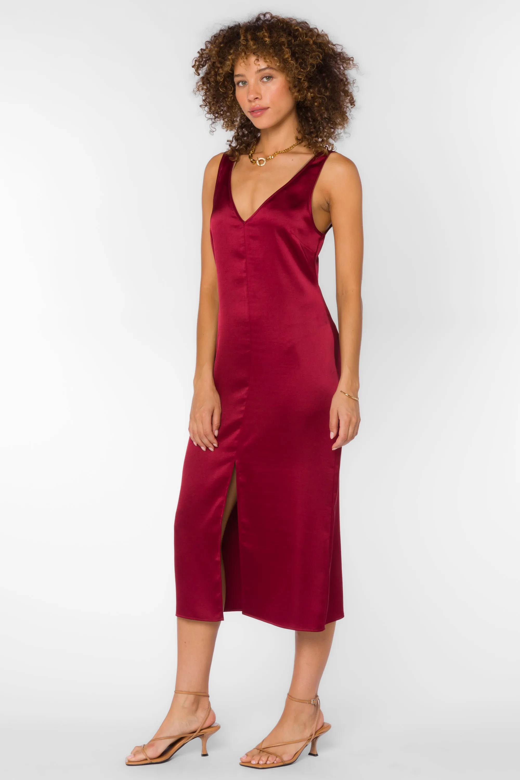 Pandora Crimson Slip Dress