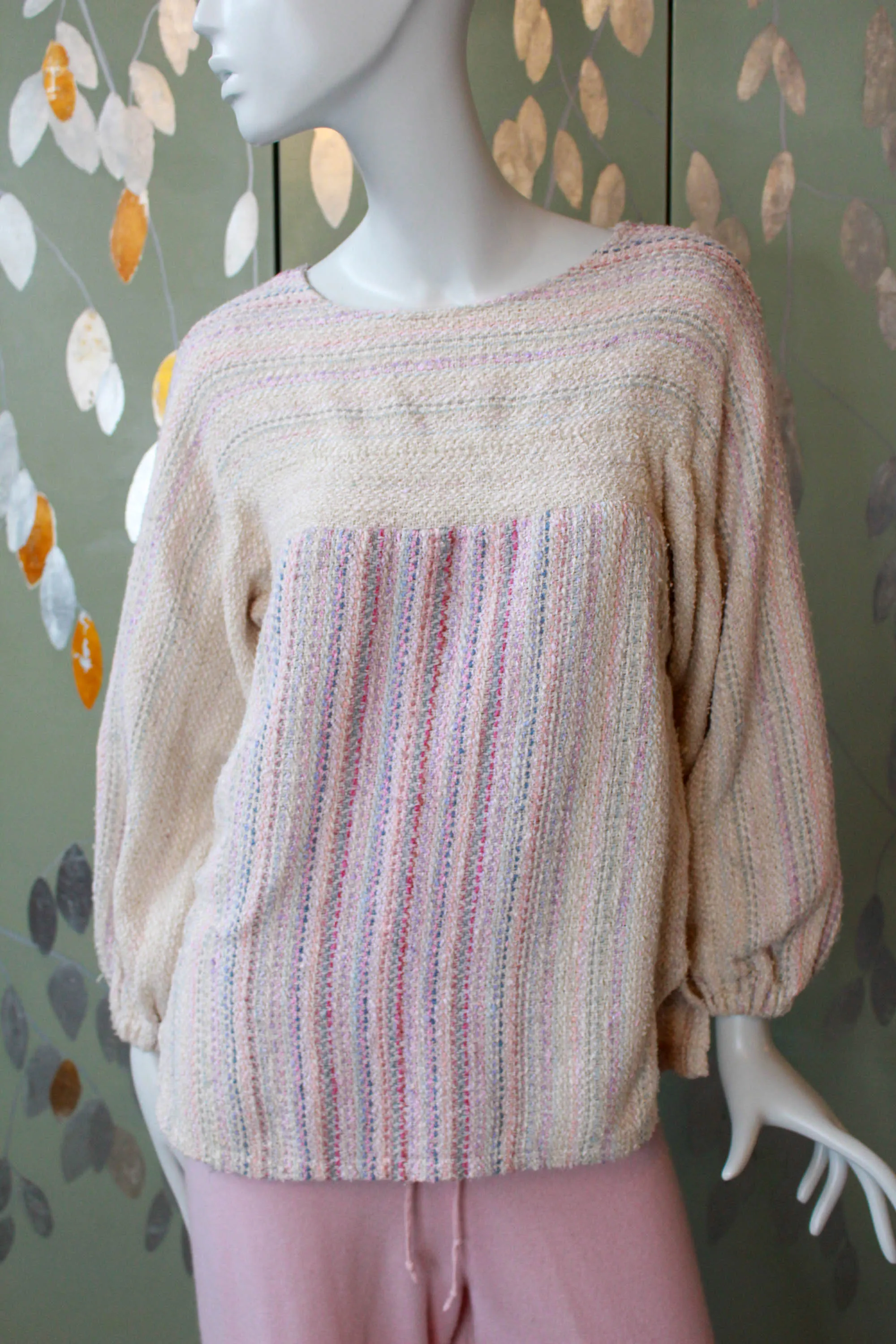 Pastel Hand Knit Sweater, Large