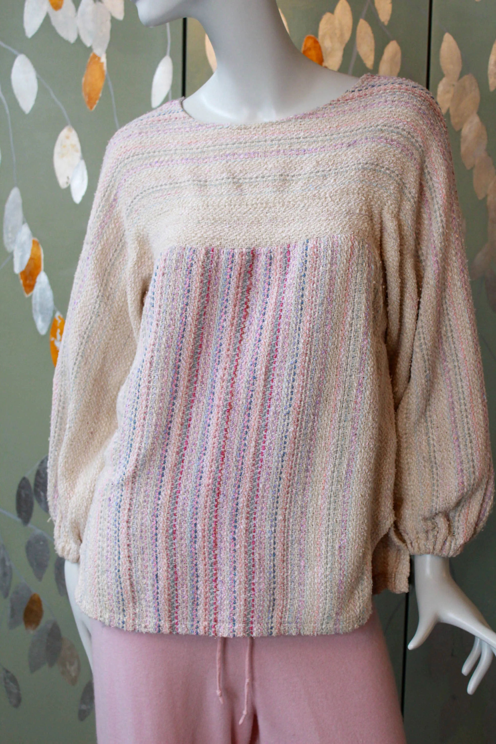 Pastel Hand Knit Sweater, Large