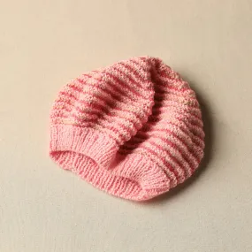 Pink - Kumaun Hand Knitted Woolen Beret Cap 75