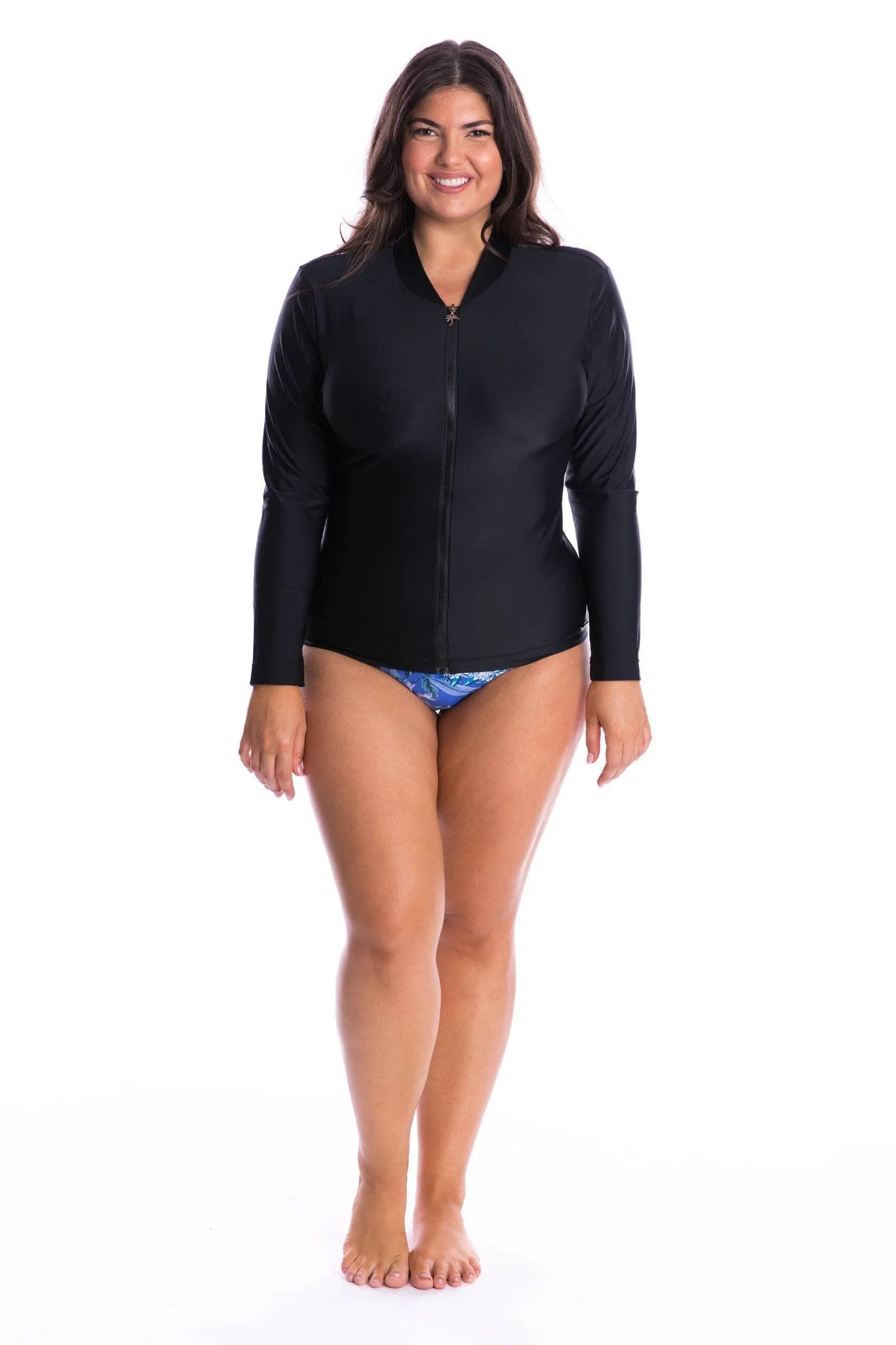 Plain Black Long Sleeve Rash Vest