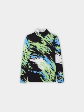 Printed Modal Turtleneck-Ice Fire