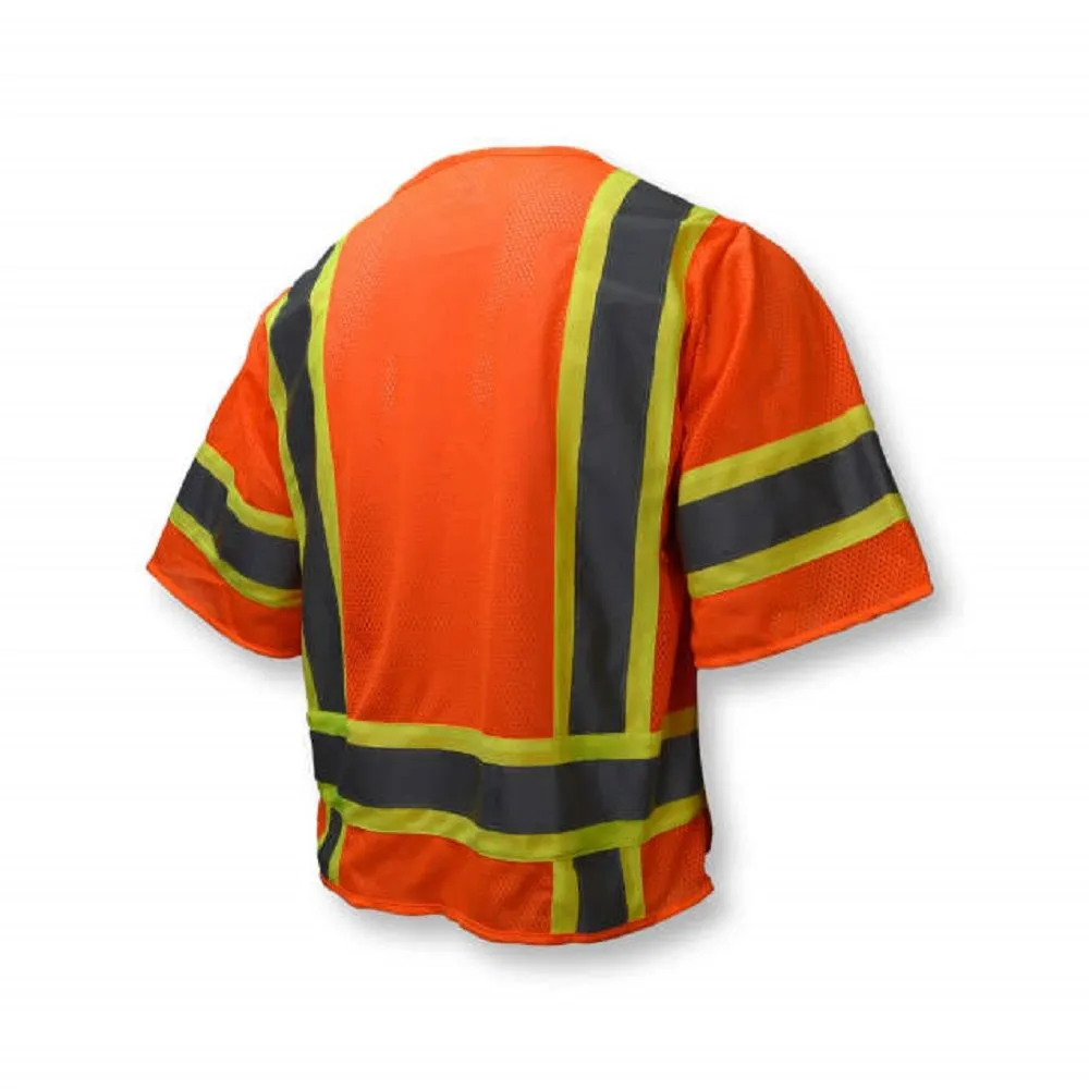 Radians SV63O Two Tone Surveyor Type R Class 3 Safety Vest, Hi-Vis Orange, 1 Each