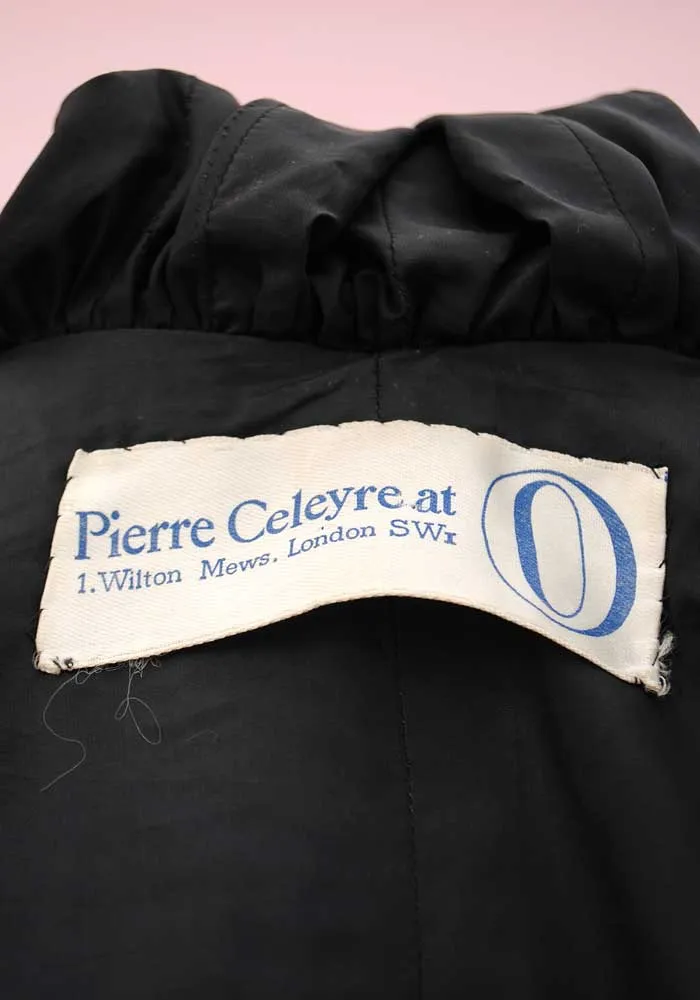 RARE 1960s Vintage Pierre Celeyre Black Velvet Hooded Cloak Cape • Designer Opera Cape • Dracula