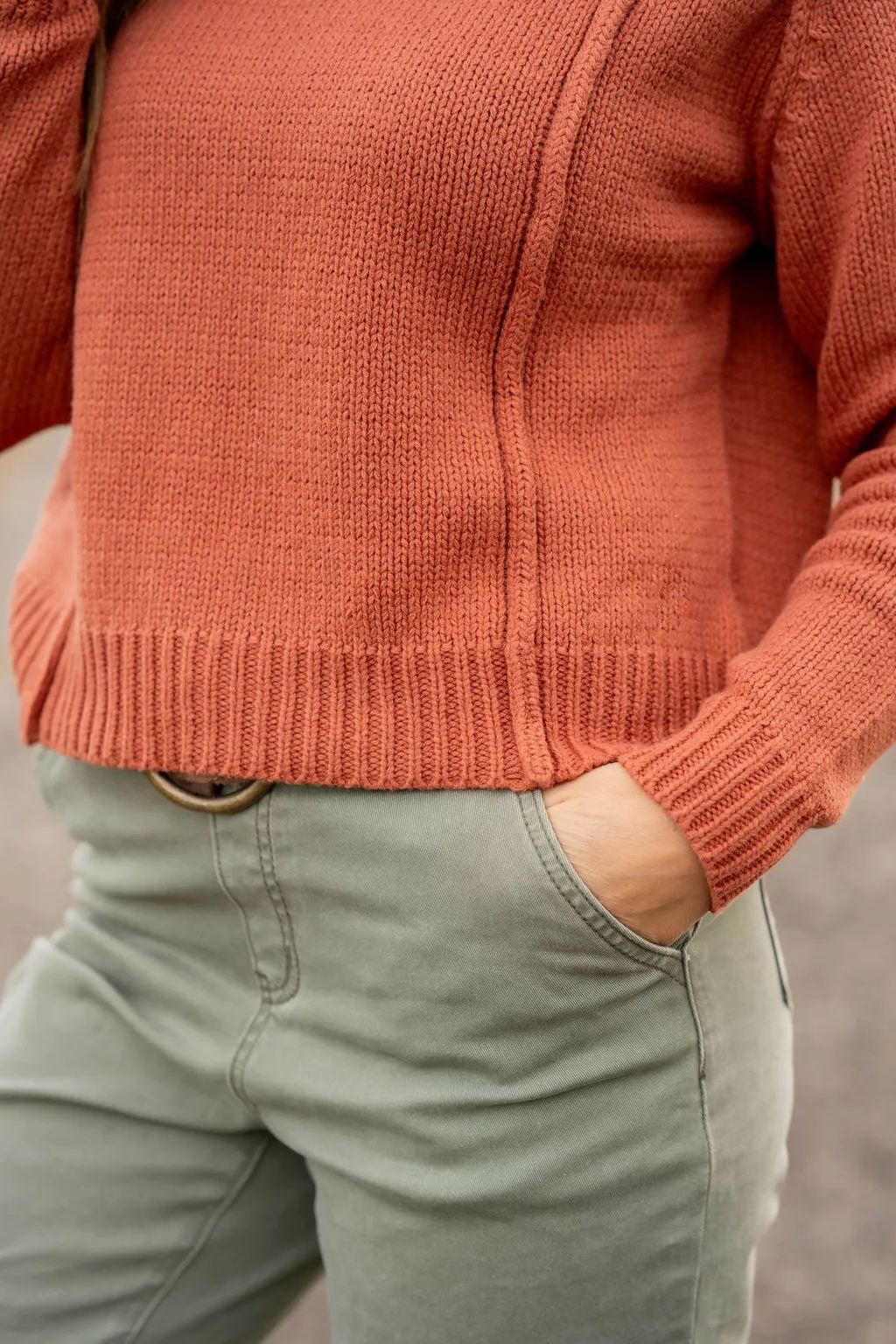 Raw Seam Turtleneck Sweater