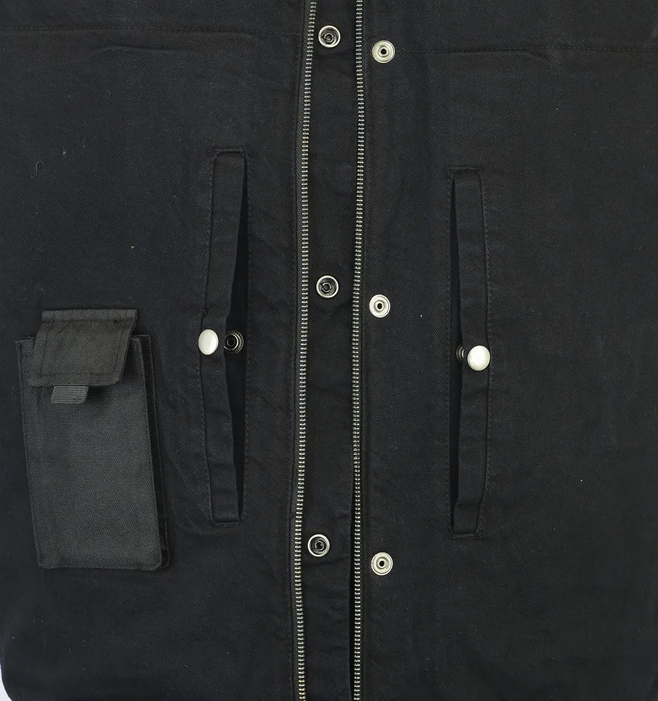 RC991 Men's Black Denim Single Panel Concealment Vest