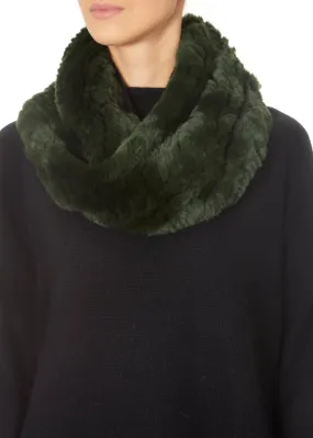 Real Rex Rabbit Fur Twisted Single Snood Khaki