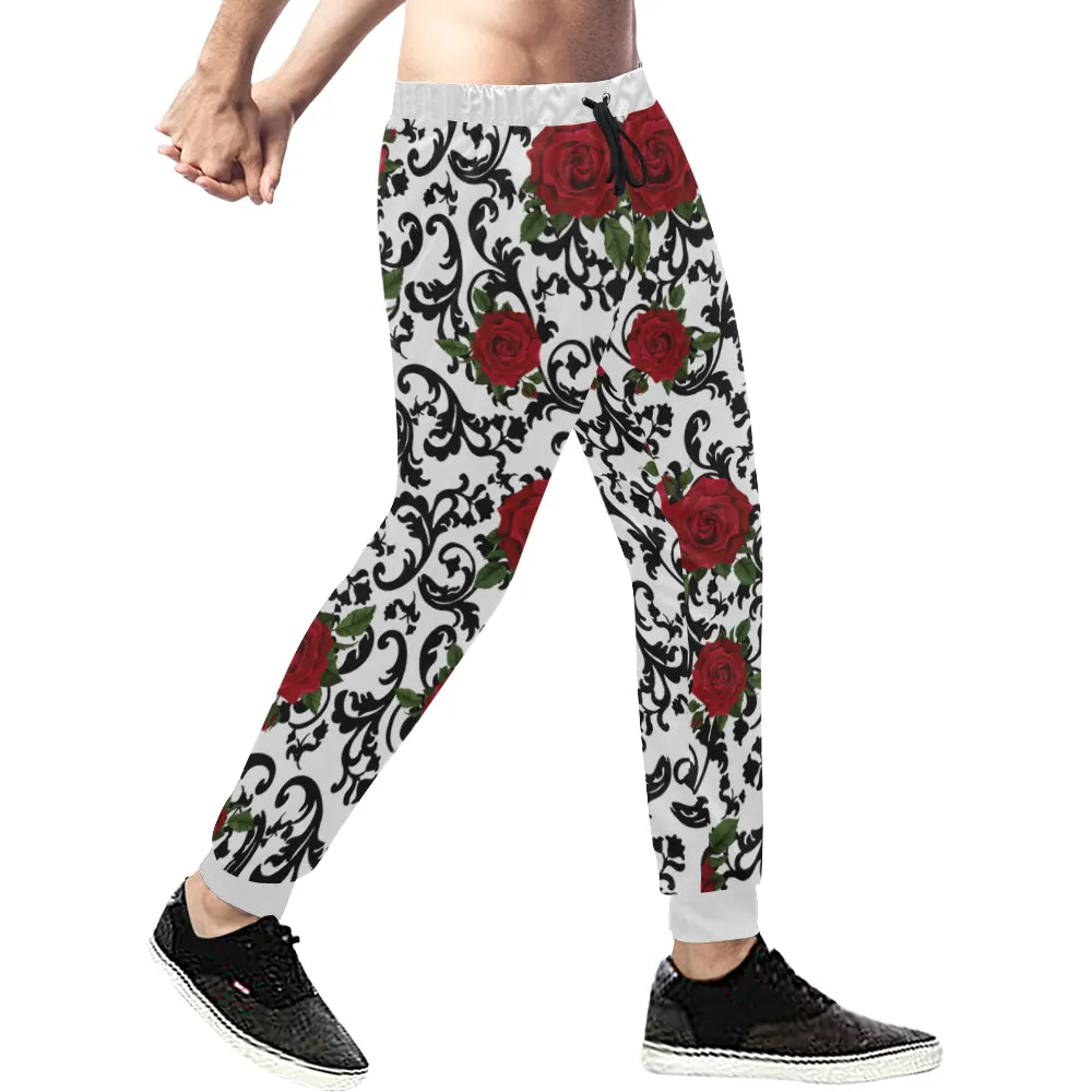 RED ROSES Men's All Over Print Sweatpants