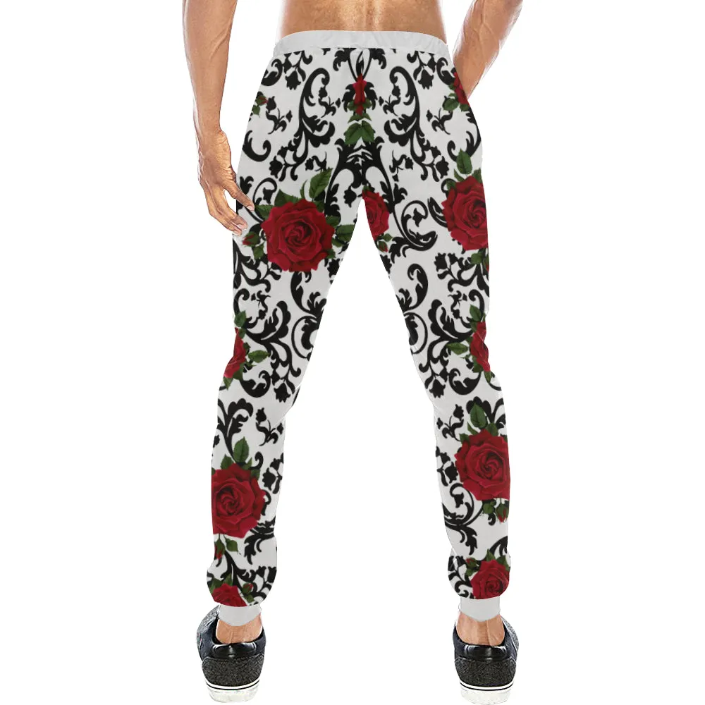 RED ROSES Men's All Over Print Sweatpants