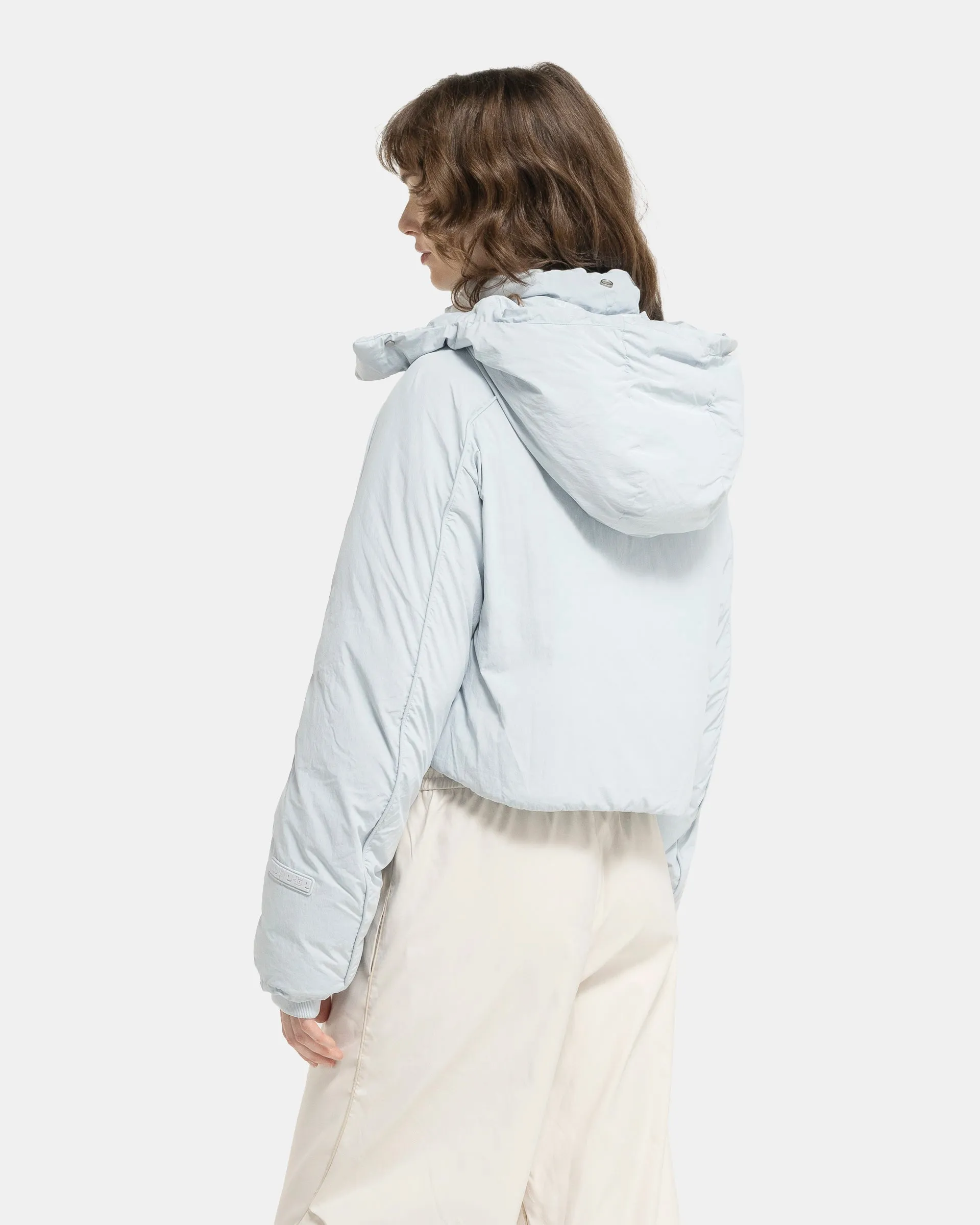 Re:Down Crop Puffer Jacket in Ice Blue