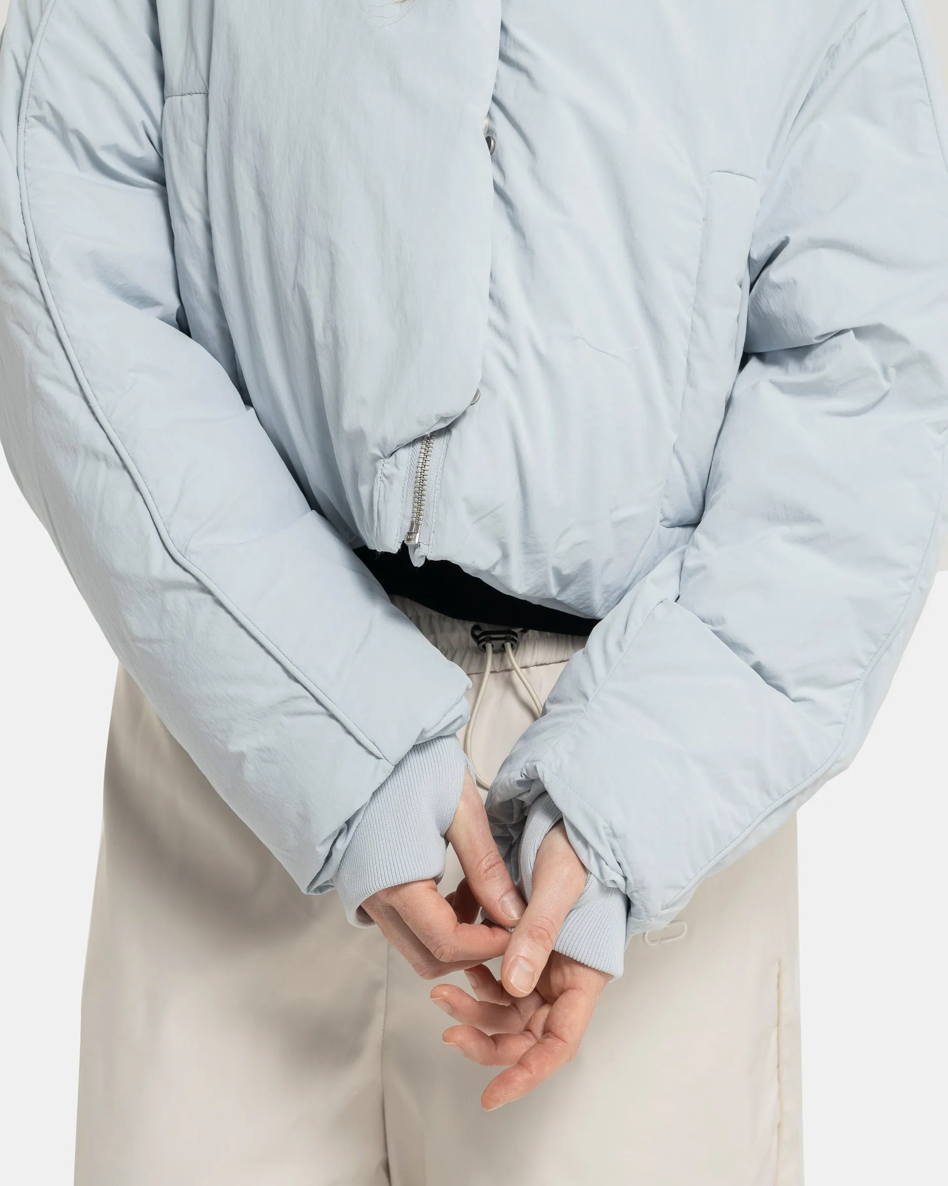 Re:Down Crop Puffer Jacket in Ice Blue