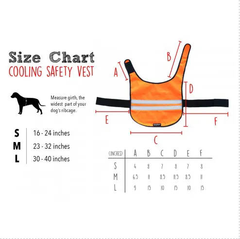 Reflective Dog Cooling Vest - Orange