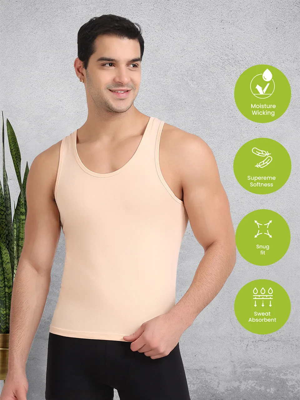 Regular Fit Organic Cotton Comfort Vest for Men (Pack of 2)