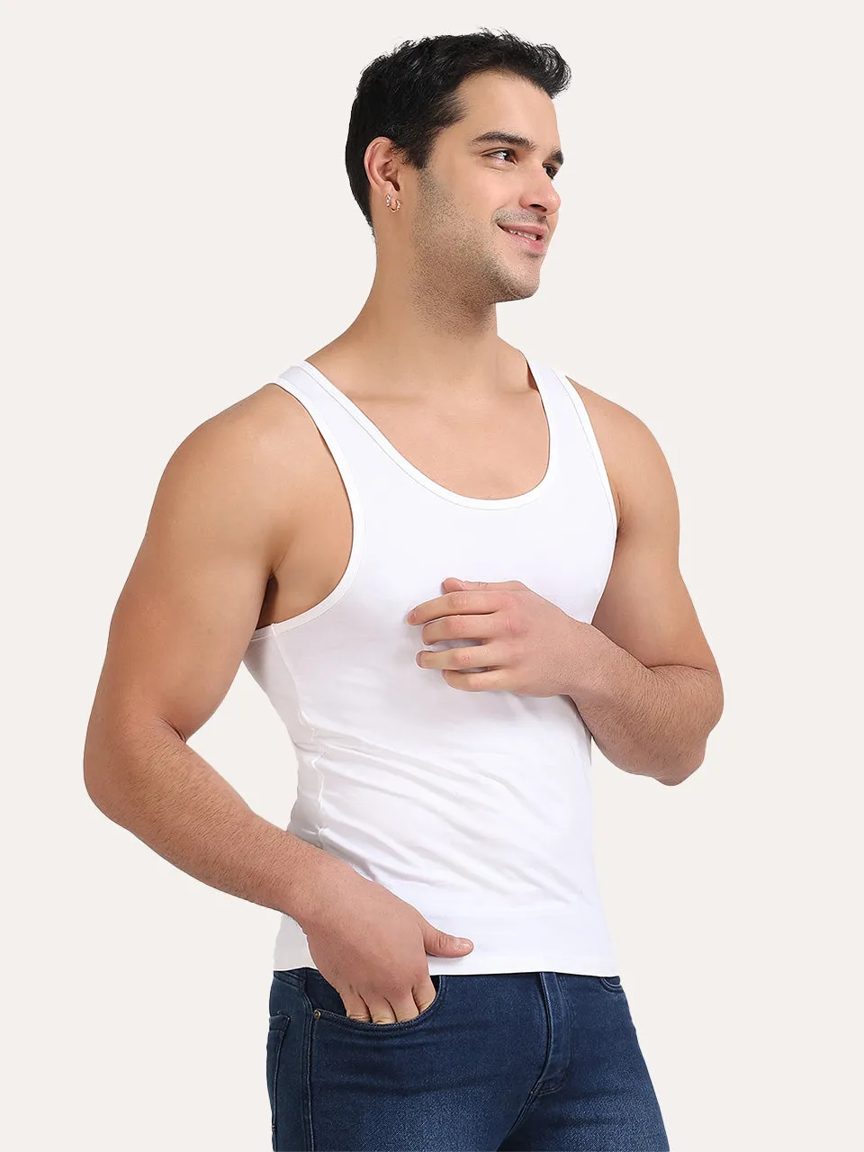 Regular Fit Organic Cotton Comfort Vest for Men (Pack of 2)