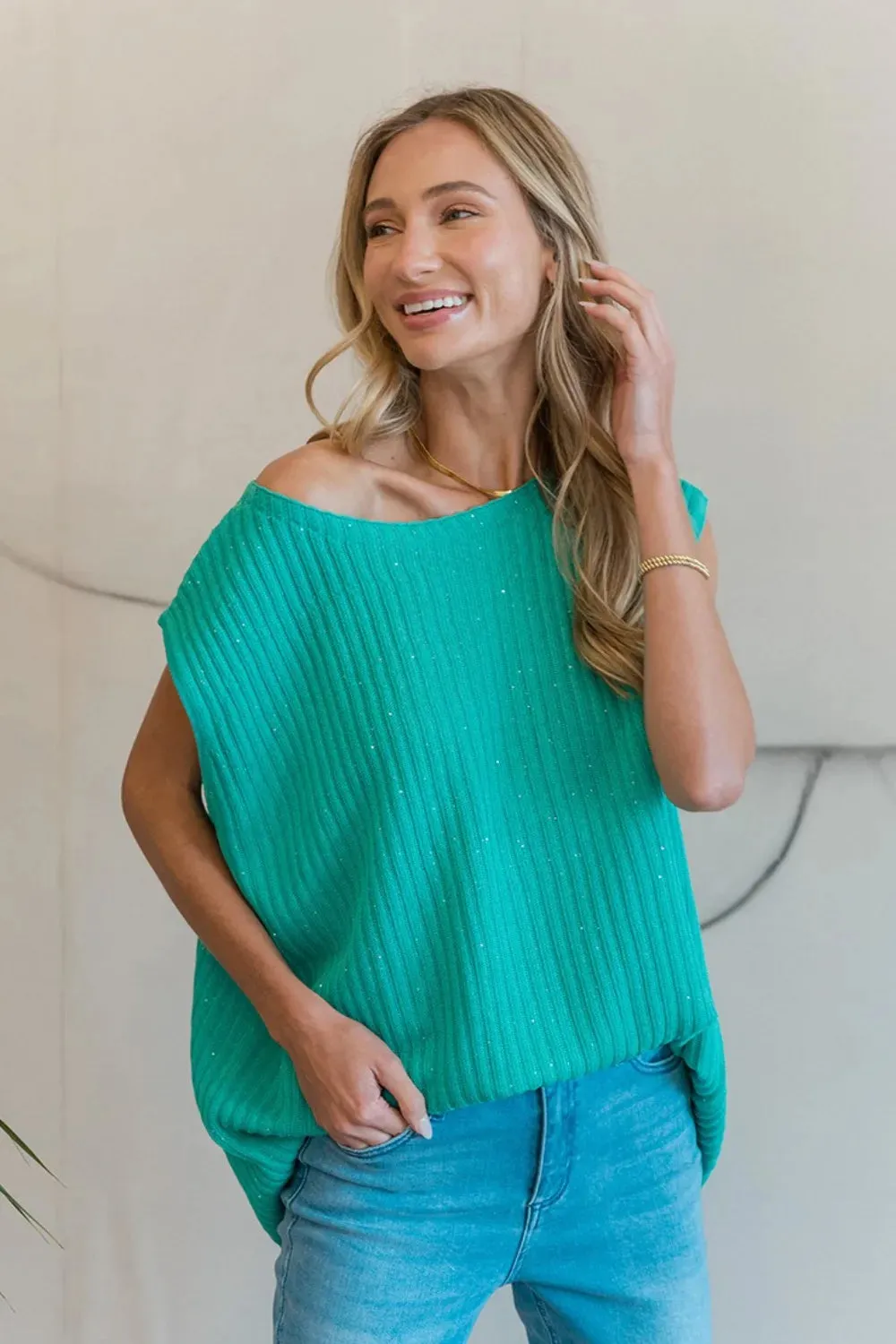 Ribbed Round Neck Sweater Vest