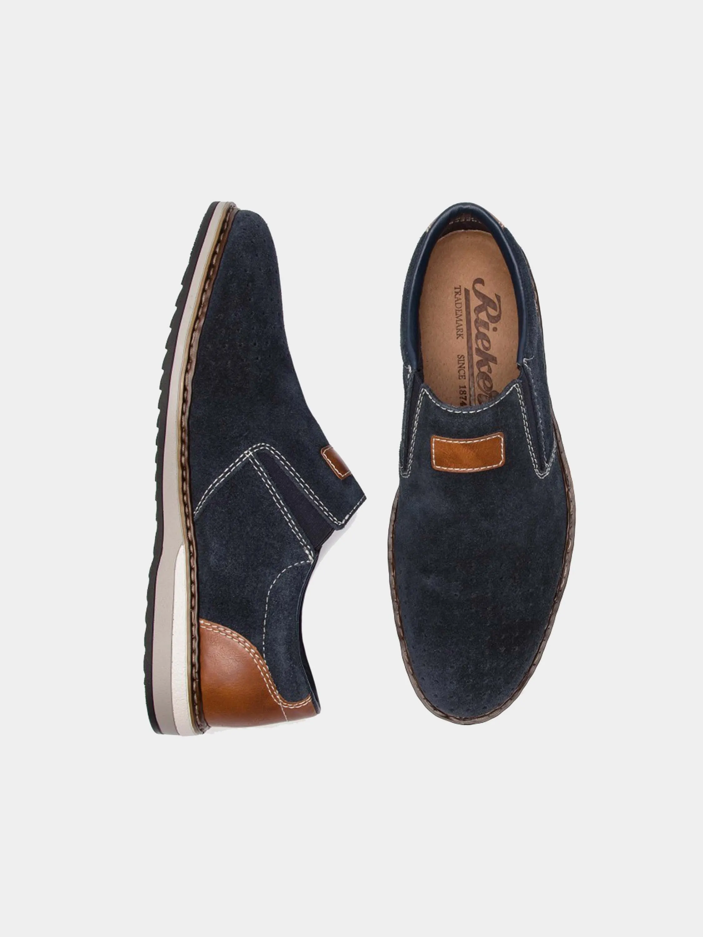 Rieker 16861 Men's Suede Slip On Shoes