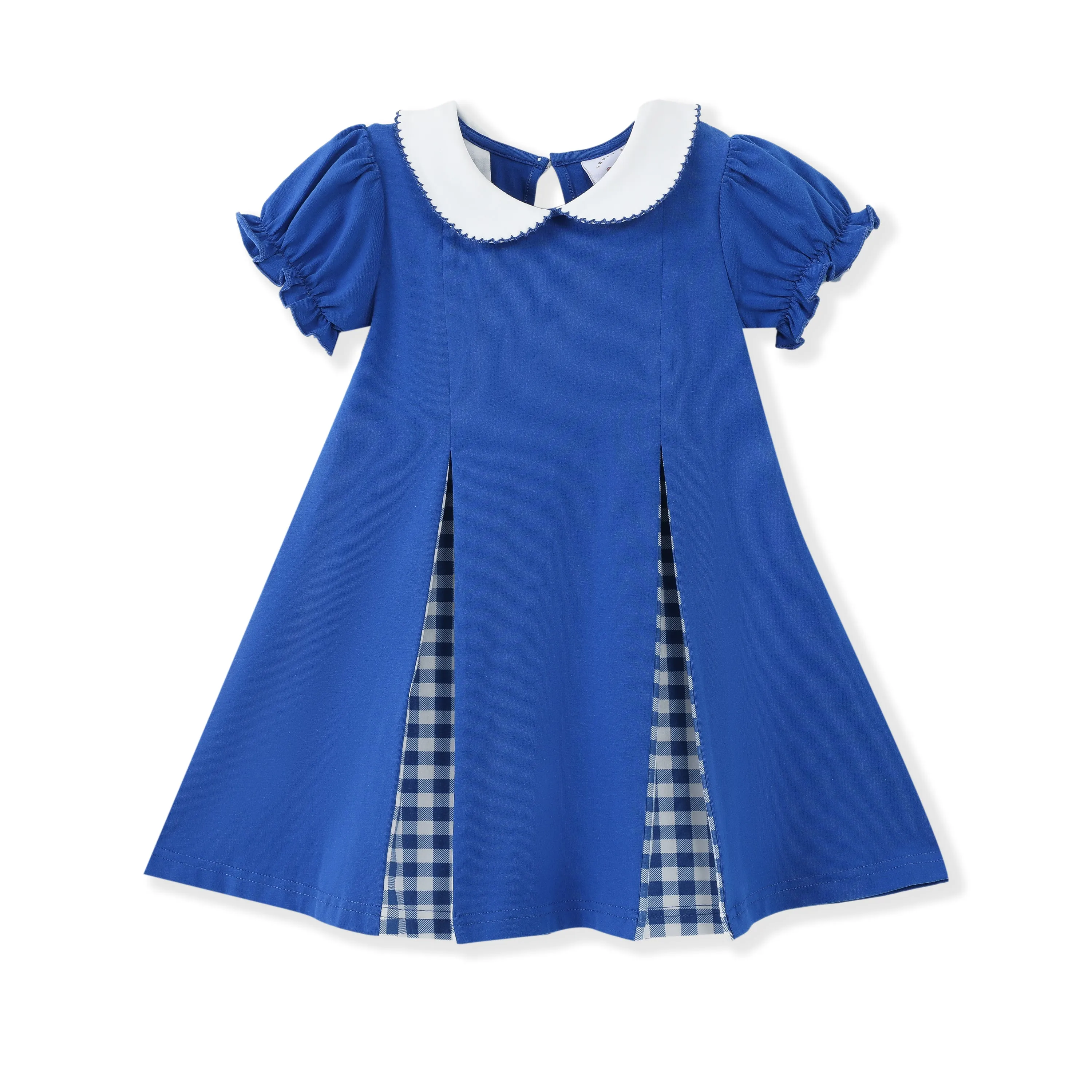 Royal Blue gingham pleat dress