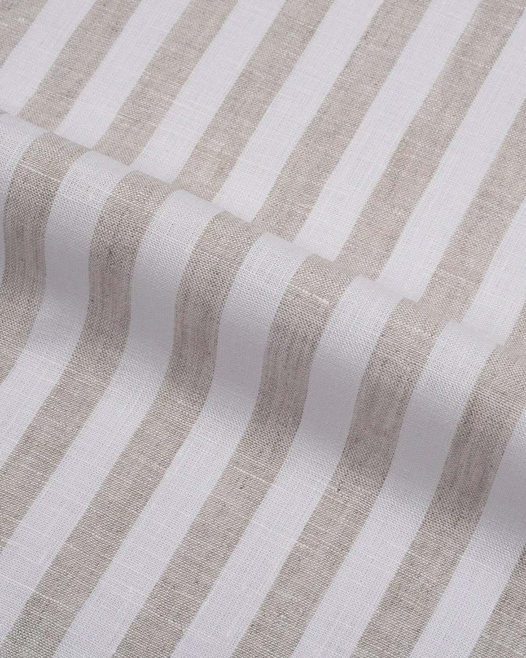 Sand White Awning Stripes Linen