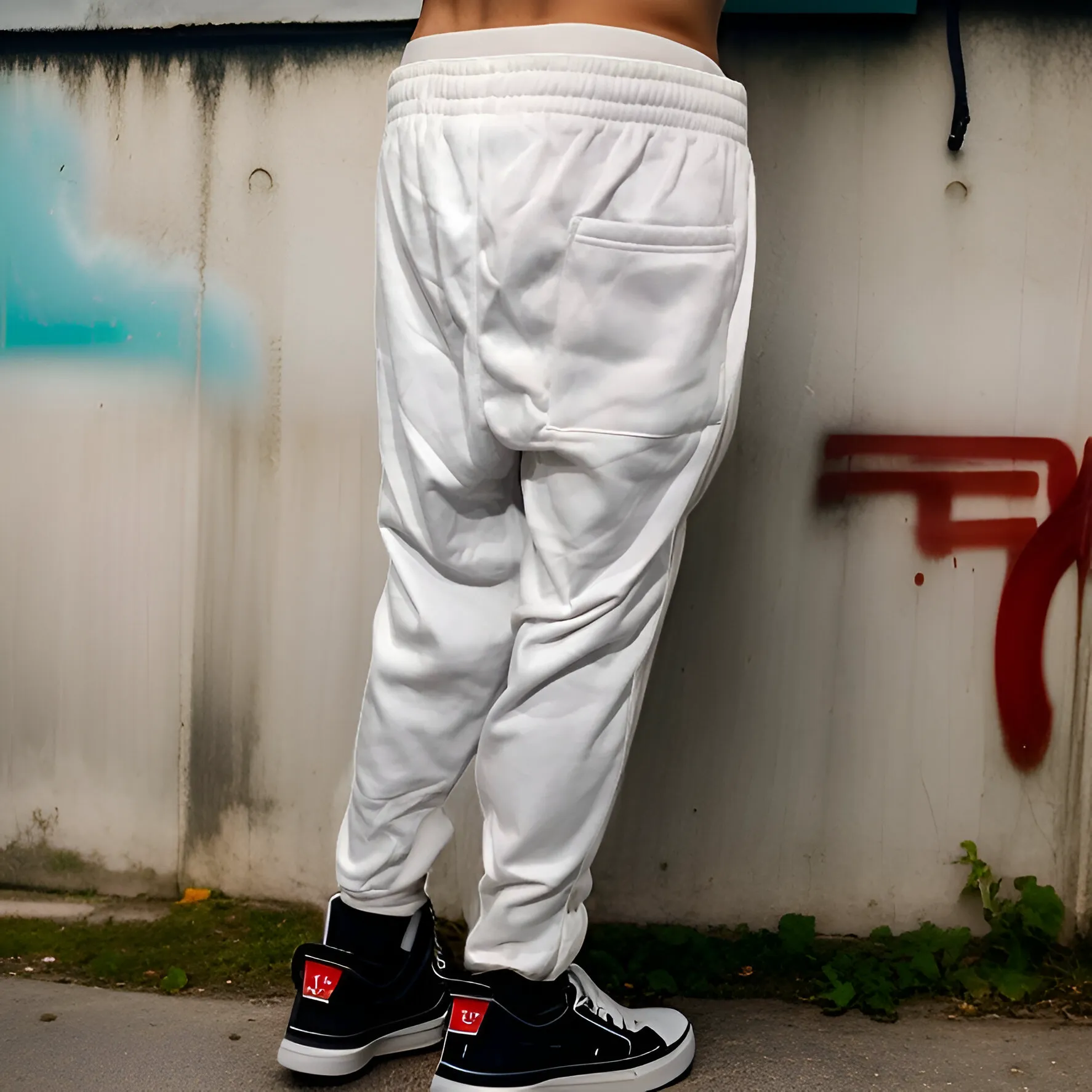 ^SEAN JOHN^ (WHITE) POLYESTER JOGGER SWEATPANTS (XB SIZED)