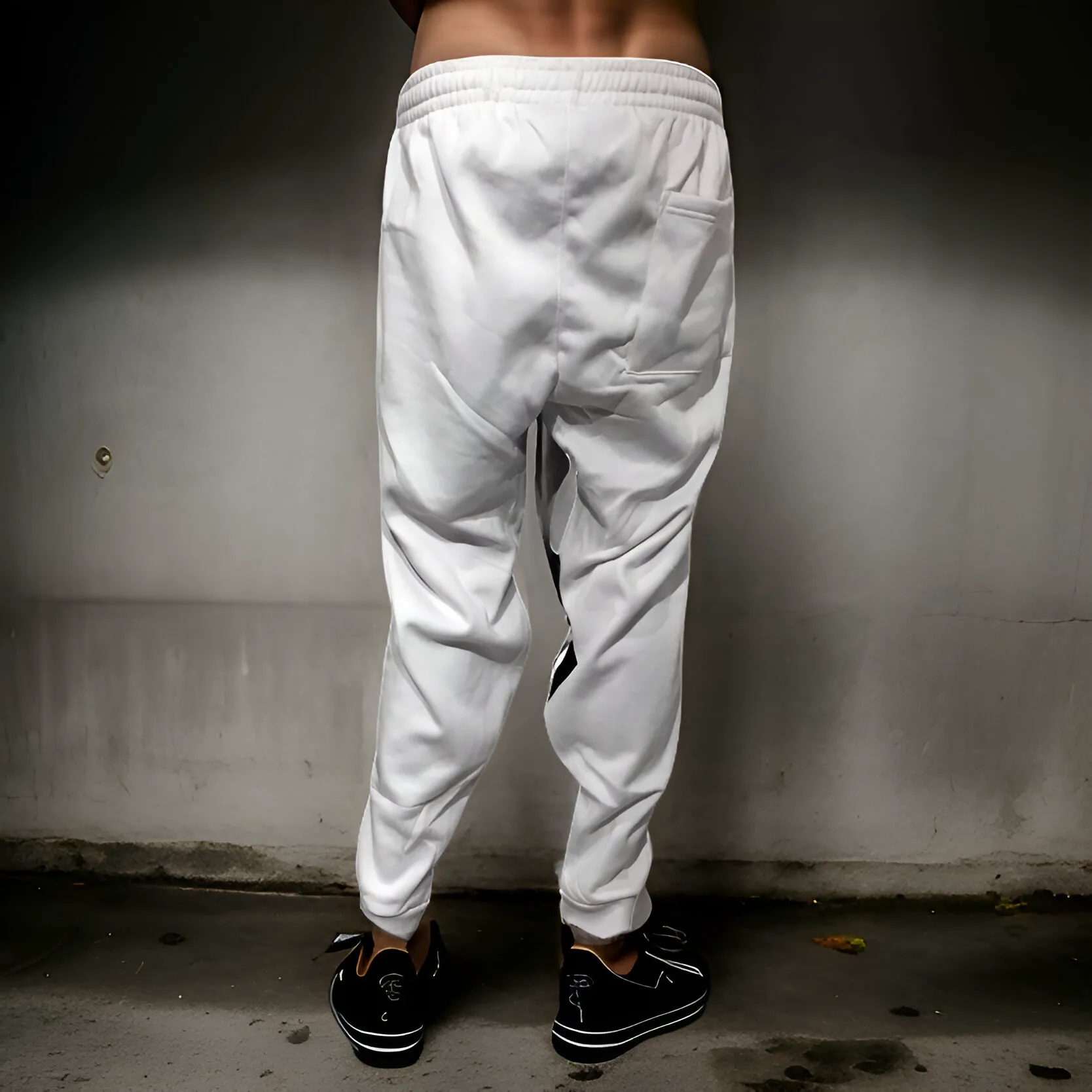 ^SEAN JOHN^ (WHITE) POLYESTER JOGGER SWEATPANTS (XB SIZED)