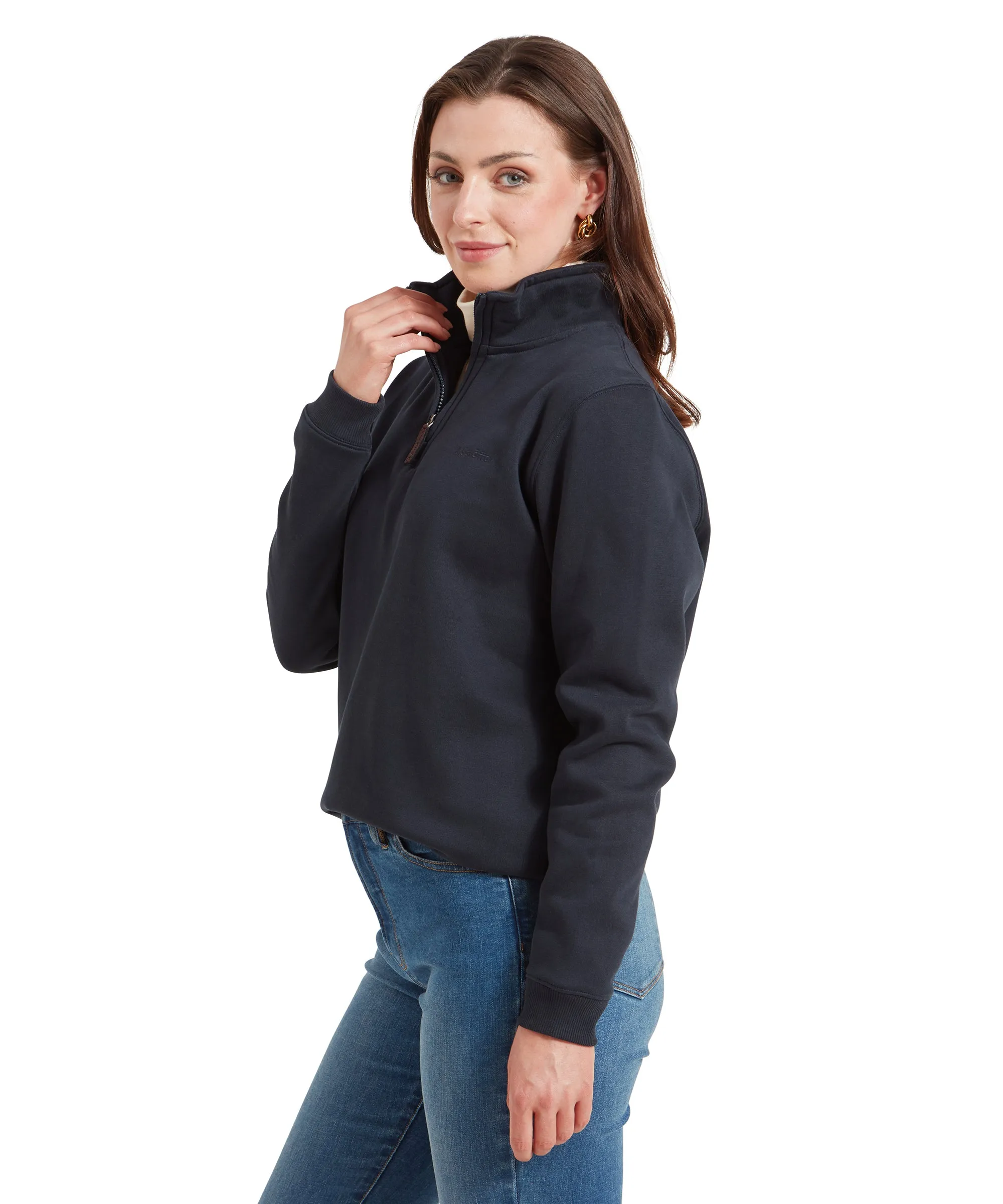 Sennen Cove Quarter Zip Sweatshirt - True Navy