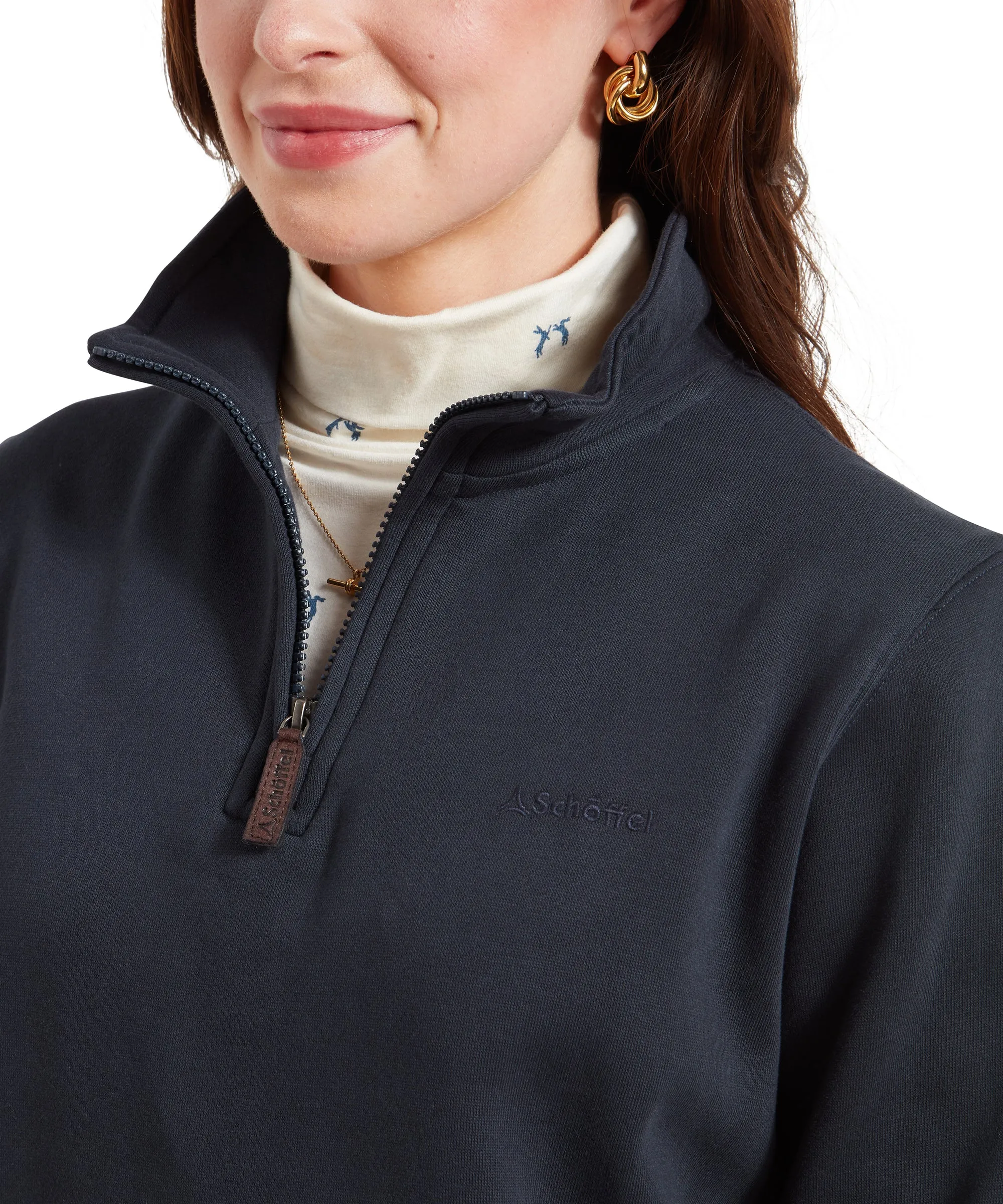 Sennen Cove Quarter Zip Sweatshirt - True Navy