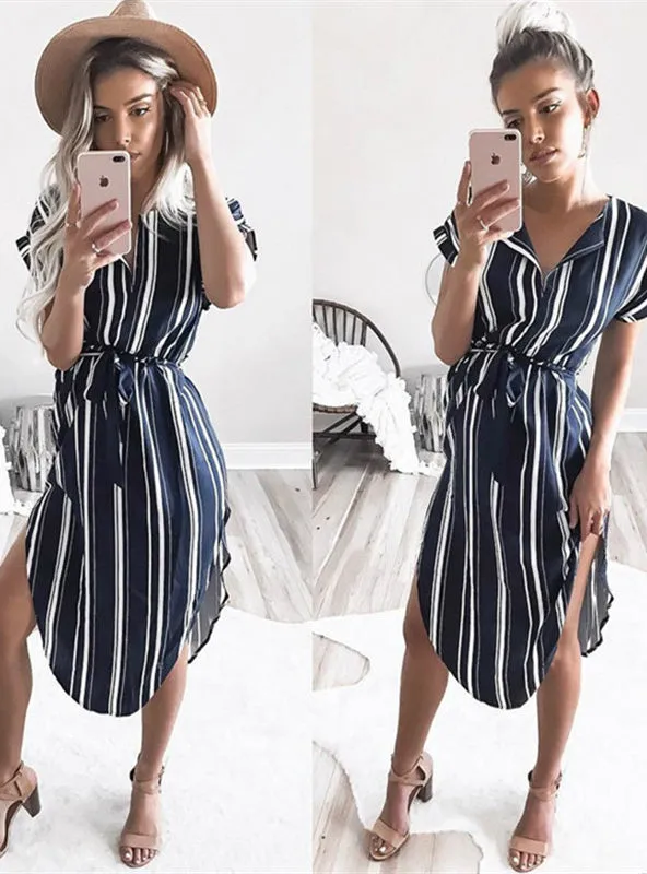 Short Sleeve Tunic Bandage Bodycon Beach Party Dress