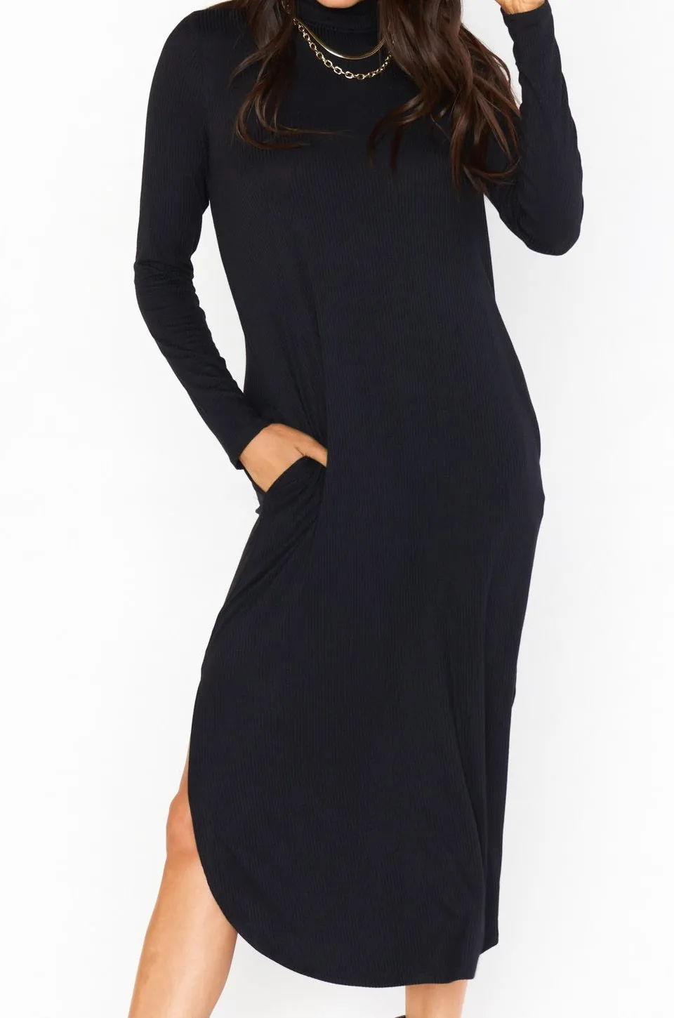 Show Me Your Mumu Sutton Midi Dress in Black