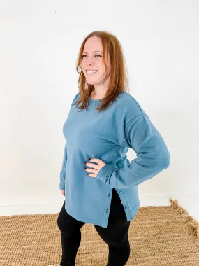 Side Button Terry Tunic