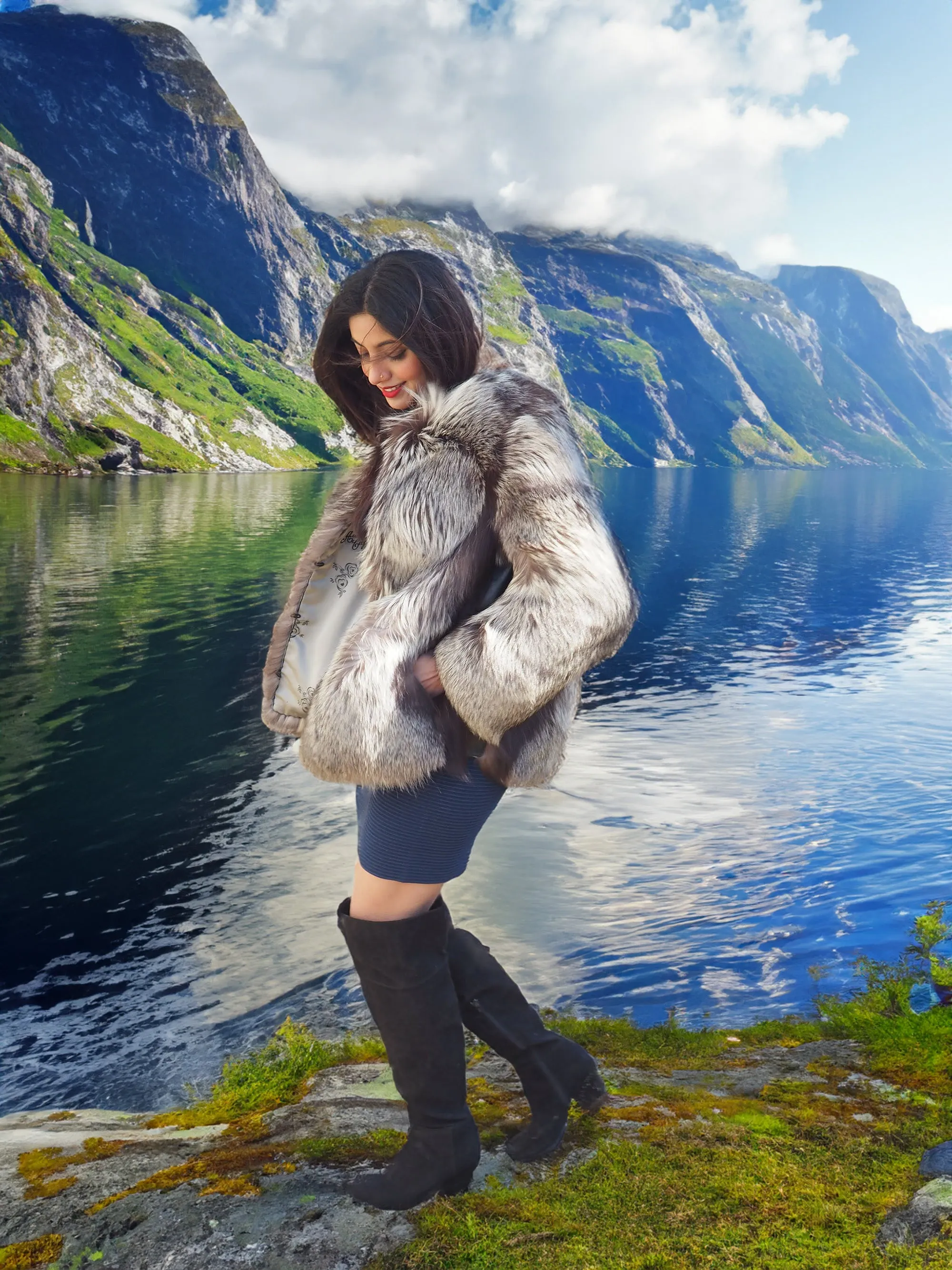 Silver Fox Fur Jacket Jackets S