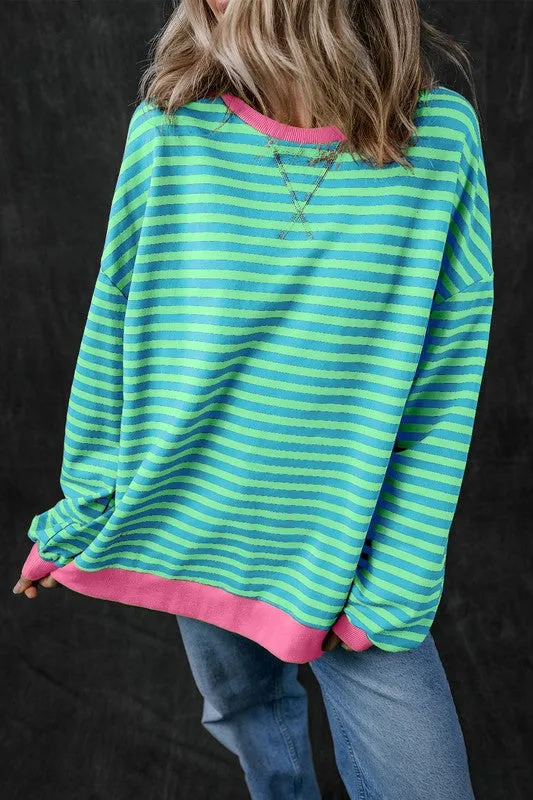 Sky Blue & Pink Sweatshirt