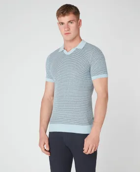 Slim Fit Knitted Cotton Short-Sleeve Polo Shirt