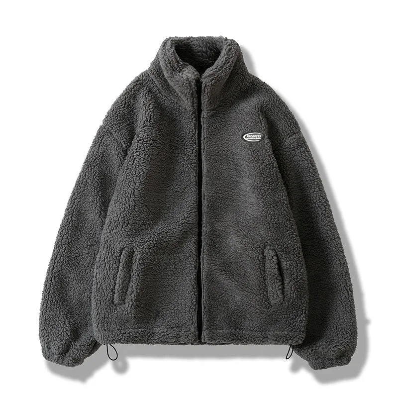 Solid Fluffy Pockets Jacket