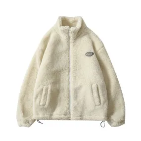 Solid Fluffy Pockets Jacket