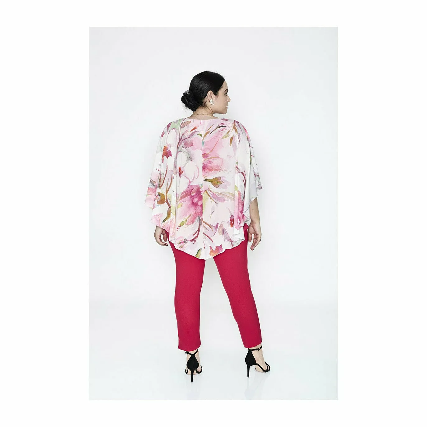 SPG Chiffon Layer Blouse in Pink Floral Print