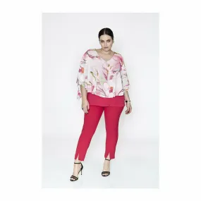 SPG Chiffon Layer Blouse in Pink Floral Print