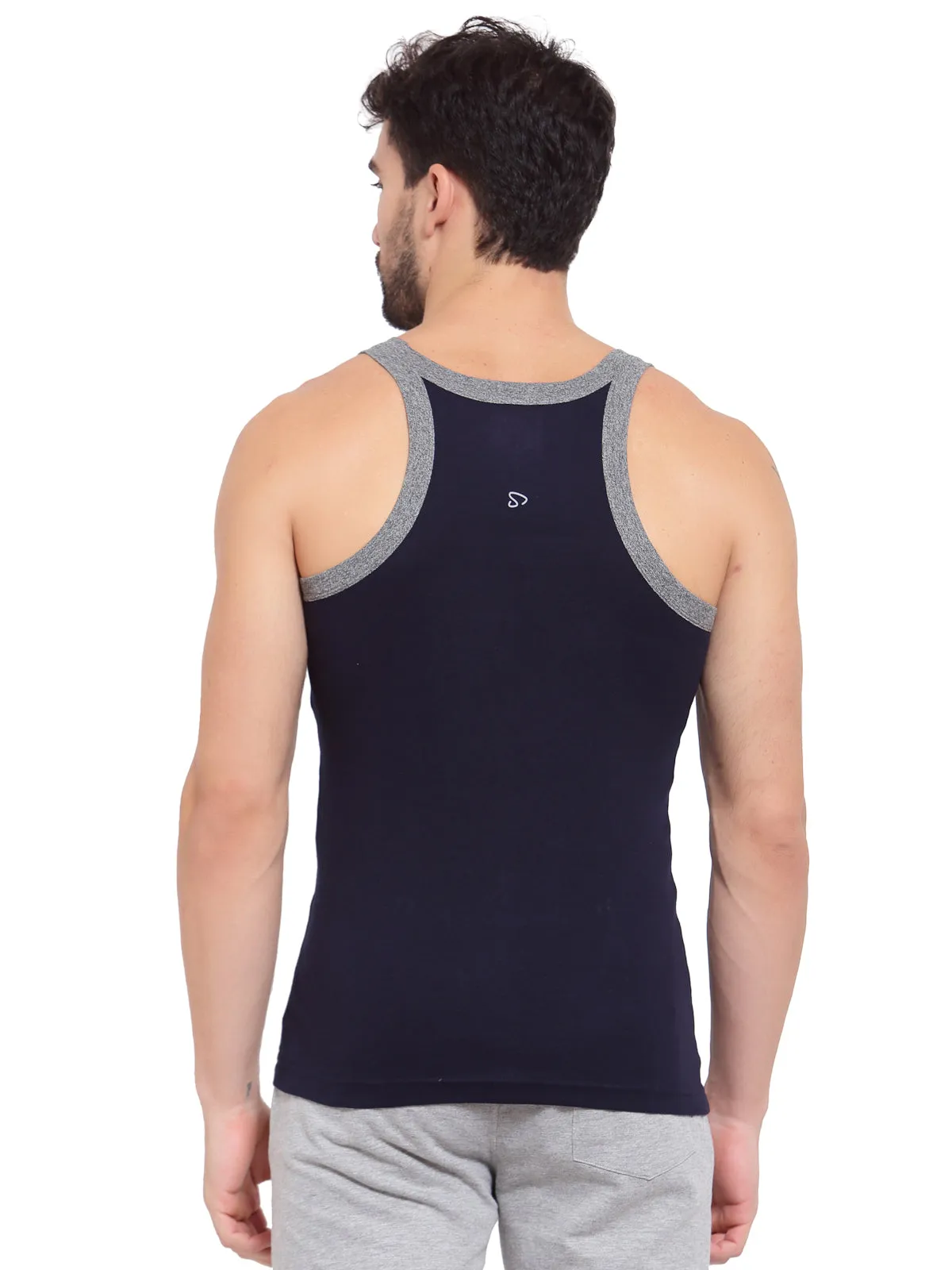 Sporto Men's Cotton Gym Vest - Navy