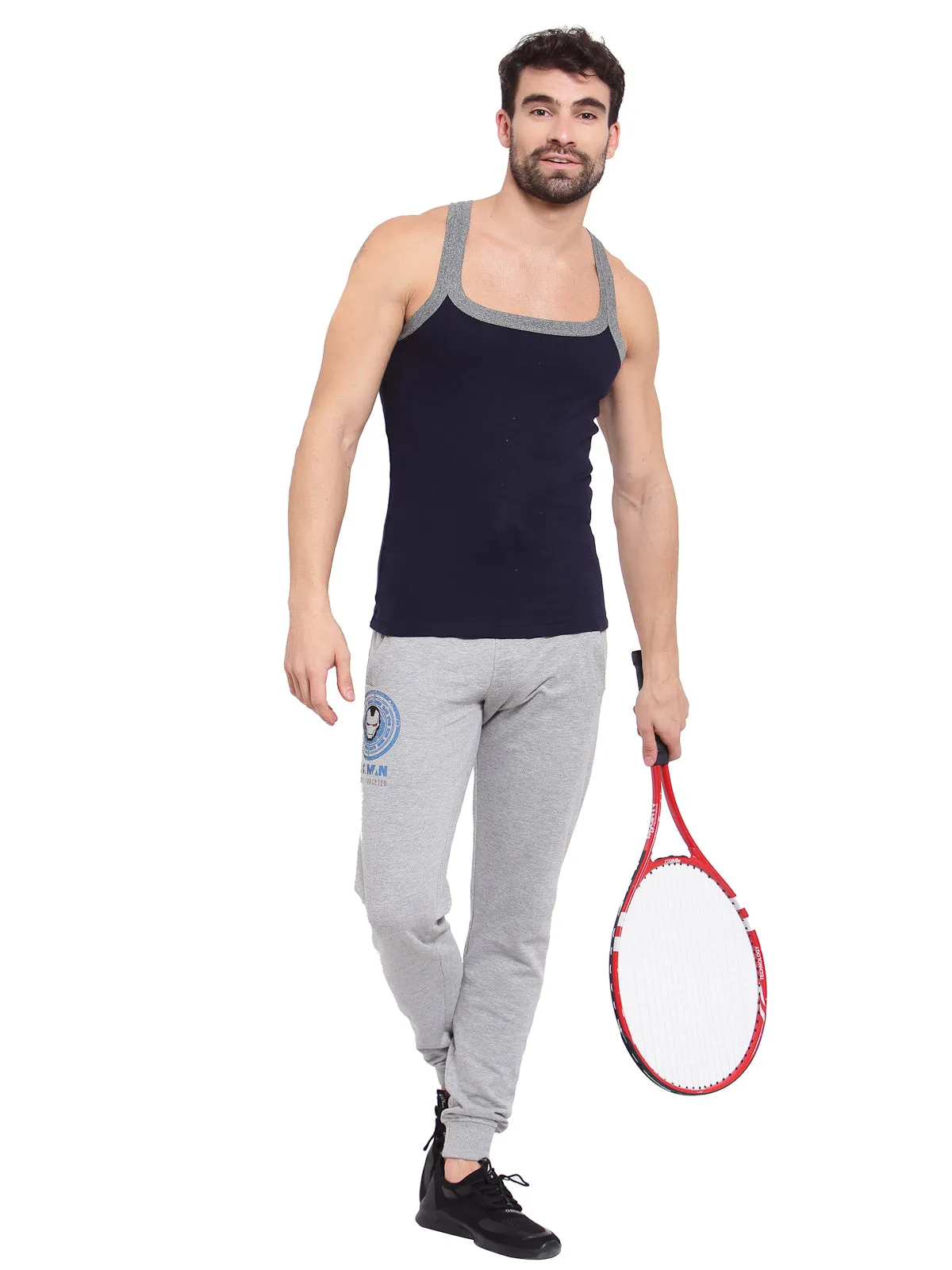 Sporto Men's Cotton Gym Vest - Navy