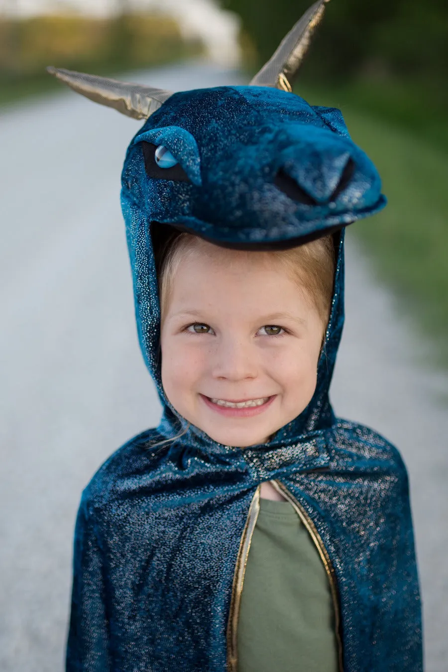 Starry Night Dragon Cape Teal/Gold